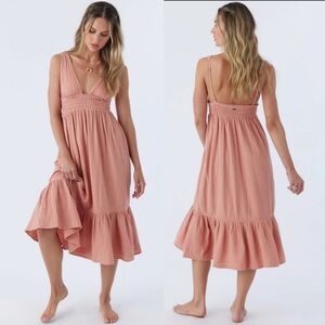 O'neill Margeaux Double Gauze Cover-Up Dress S Sun Rust Nwt